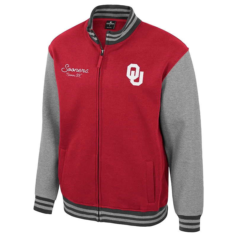 Veste universitaire entièrement zippée Ambi-Turner Colosseum Crimson Oklahoma Sooners pour homme