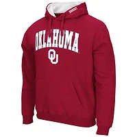 Men's Colosseum Crimson Oklahoma Sooners Arch & Logo 3.0 Pullover Hoodie