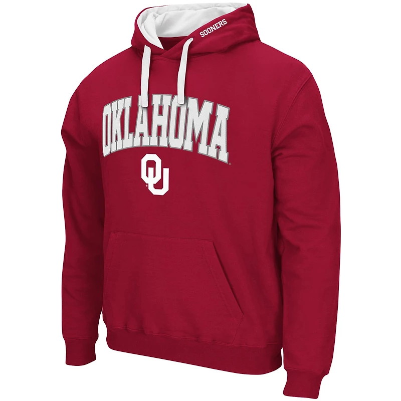 Men's Colosseum Crimson Oklahoma Sooners Big & Tall Arch Logo 2.0 Pullover Hoodie