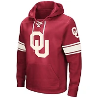 Men's Colosseum Crimson Oklahoma Sooners Big & Tall Hockey Lace-Up Pullover Hoodie