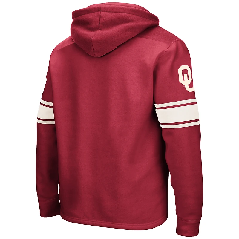 Men's Colosseum Crimson Oklahoma Sooners Big & Tall Hockey Lace-Up Pullover Hoodie