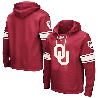 Men's Colosseum Crimson Oklahoma Sooners Big & Tall Hockey Lace-Up Pullover Hoodie