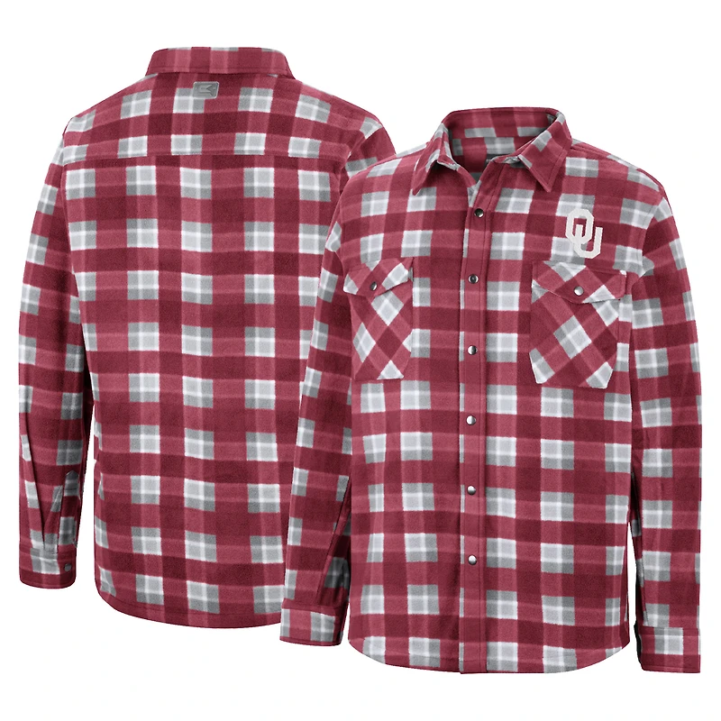 Veste Colosseum Crimson Oklahoma Sooners Ellis Full-Snap pour homme