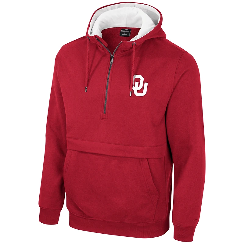 Men's Colosseum Crimson Oklahoma Sooners Half-Zip Hoodie