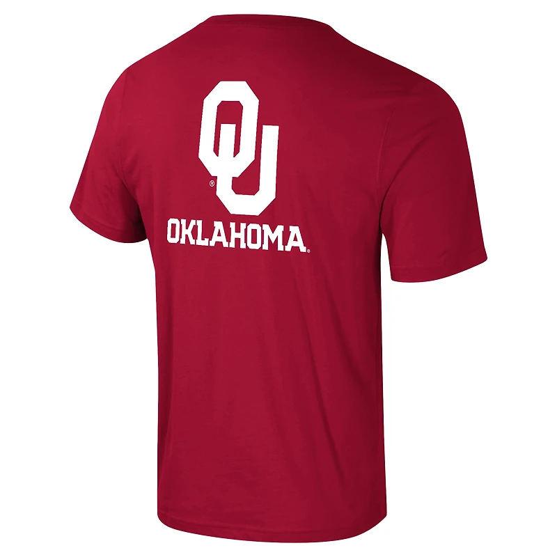 T-shirt Colosseum Crimson Oklahoma Sooners Logo Lockup 2-Hit Active Blend pour hommes