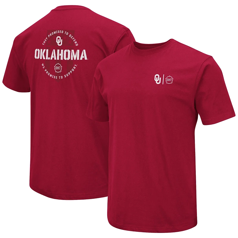 T-shirt d'appréciation militaire Colosseum Crimson Oklahoma Sooners OHT pour homme
