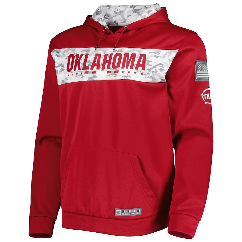 Colosseum Crimson Oklahoma Sooners OHT Military Appreciation Team Color Sweat à capuche pour homme