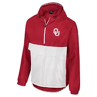 Men's Colosseum  Crimson Oklahoma Sooners Reloaded Anorak Half-Zip Jacket