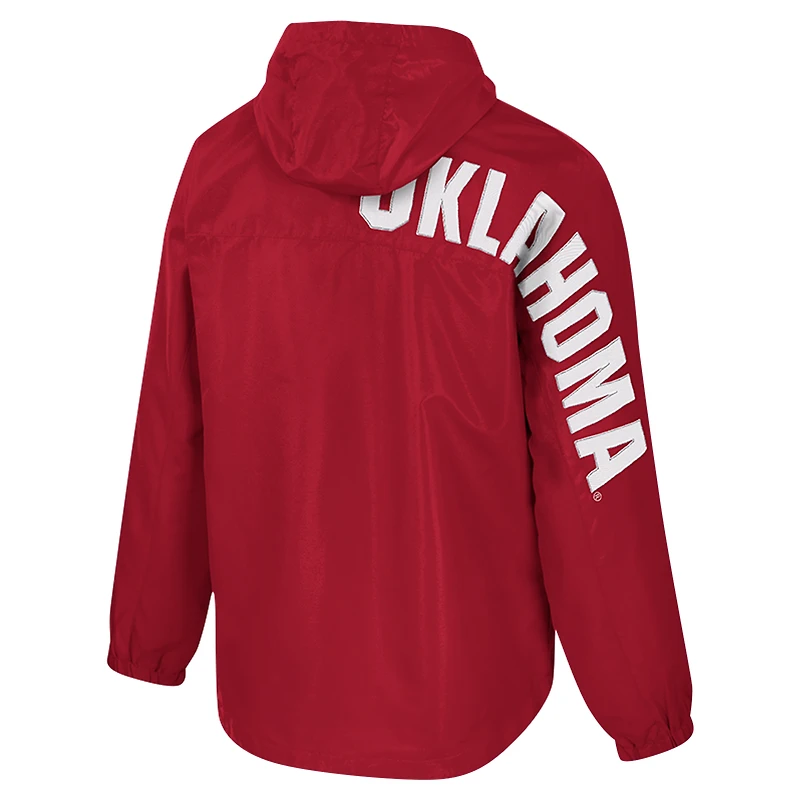 Men's Colosseum  Crimson Oklahoma Sooners Reloaded Anorak Half-Zip Jacket