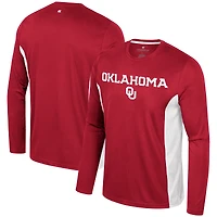 Men's Colosseum Crimson Oklahoma Sooners Warm Up Long Sleeve T-Shirt