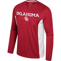 Men's Colosseum Crimson Oklahoma Sooners Warm Up Long Sleeve T-Shirt