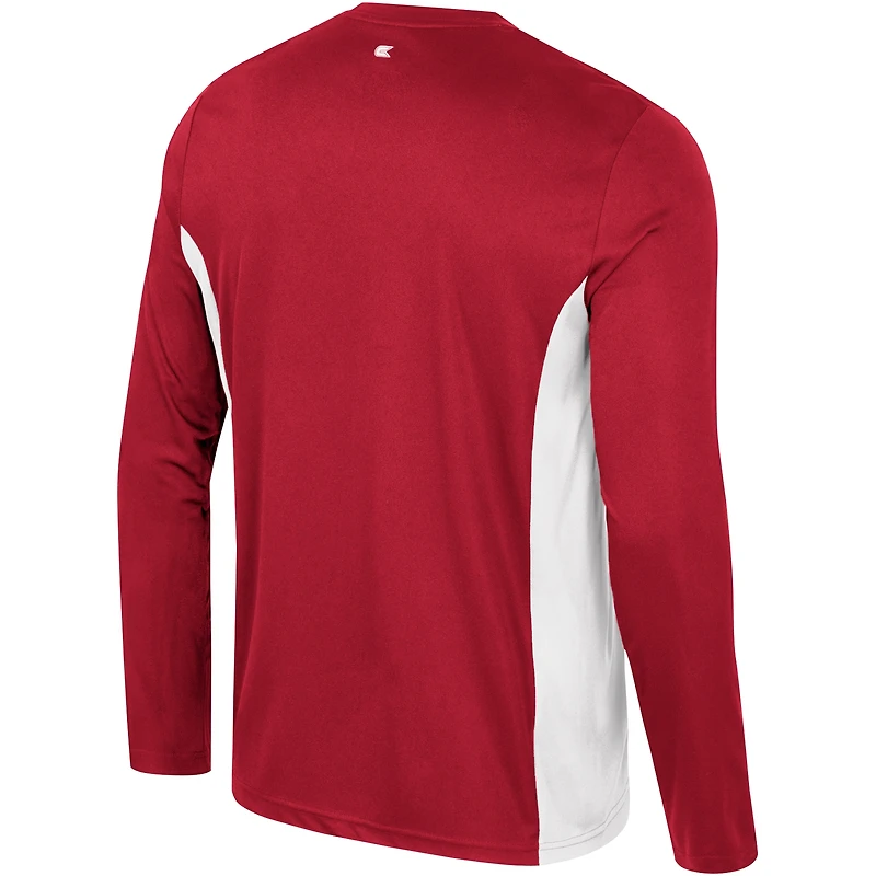 Men's Colosseum Crimson Oklahoma Sooners Warm Up Long Sleeve T-Shirt