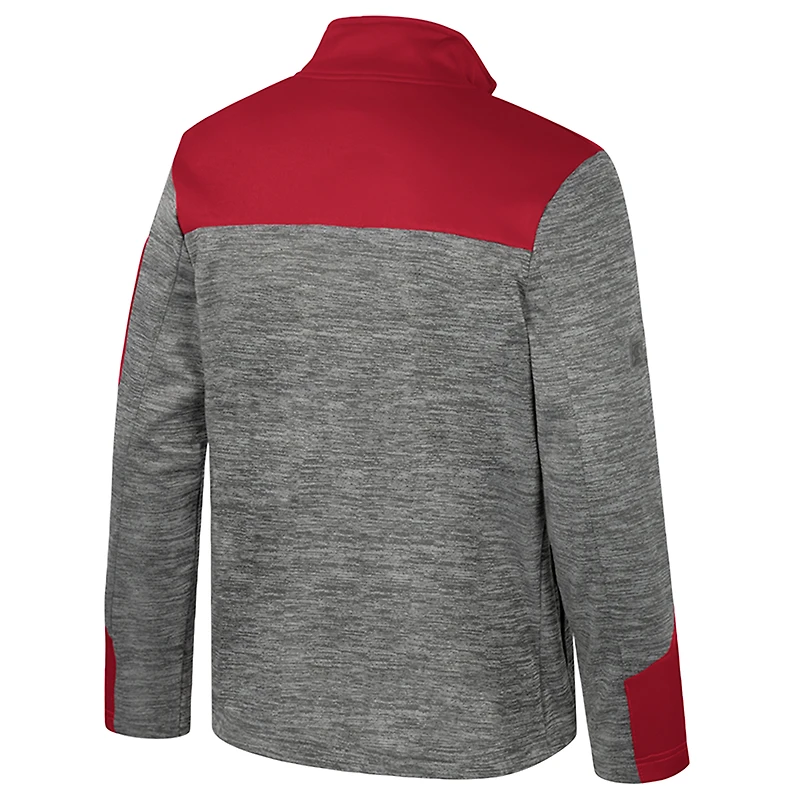 Men's Colosseum Gray/Crimson Oklahoma Sooners Guard Full-Zip Jacket