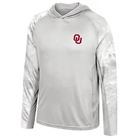 Colosseum Grey/Realtree Camo Oklahoma Sooners Gulf Stream Raglan T-shirt à capuche manches longues pour homme