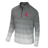 Men's Colosseum  Gray Oklahoma Sooners AI Striped Mesh Quarter-Zip Raglan Windshirt