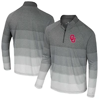 Coupe-vent à glissière quart de zip en maille rayée Oklahoma Sooners AI pour homme Colosseum Gray