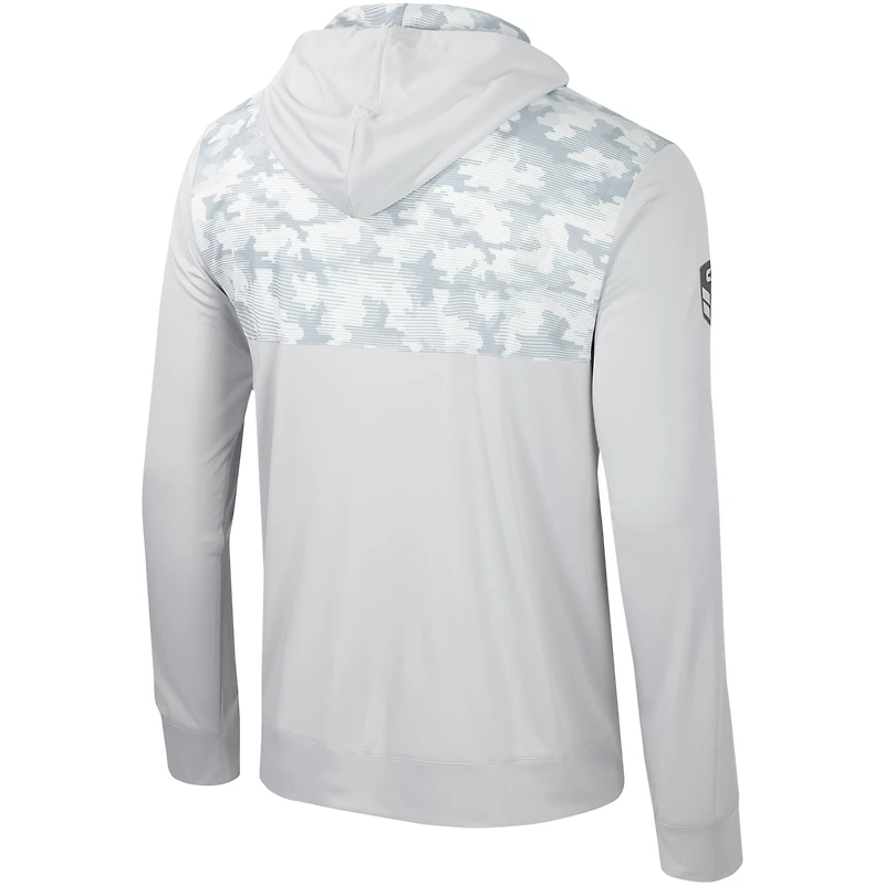 T-shirt à capuche manches longues pour hommes Colosseum Grey Oklahoma Sooners OHT Military Appréciation