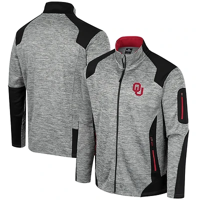Veste entièrement zippée Colosseum Grey Oklahoma Sooners Silberman pour hommes