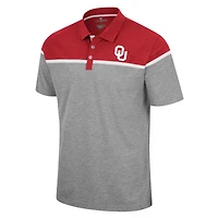 Men's Colosseum Heather Gray Oklahoma Sooners Chamberlain Polo