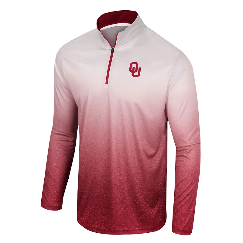 Men's Colosseum White/Crimson Oklahoma Sooners Laws of Physics Quarter-Zip Windshirt