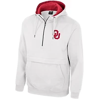 Sweat à capuche demi-zippé Colosseum White Oklahoma Sooners pour hommes