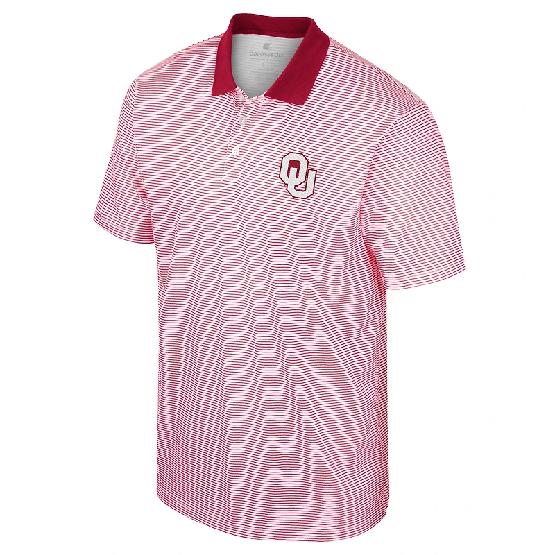 Polo Colosseum Homme Blanc À Rayures Oklahoma Sooners Imprimé