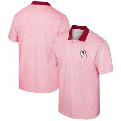 Polo Colosseum Homme Blanc À Rayures Oklahoma Sooners Imprimé