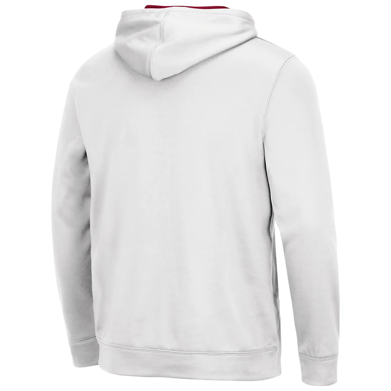Men's Colosseum White Oklahoma Sooners Slash Stack 2.0 Pullover Hoodie