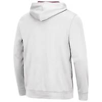 Men's Colosseum White Oklahoma Sooners Slash Stack 2.0 Pullover Hoodie