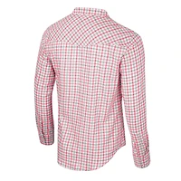 Chemise à manches longues et boutons-pression pour hommes Colosseum x Wrangler White Oklahoma Sooners carreaux avec fenêtre