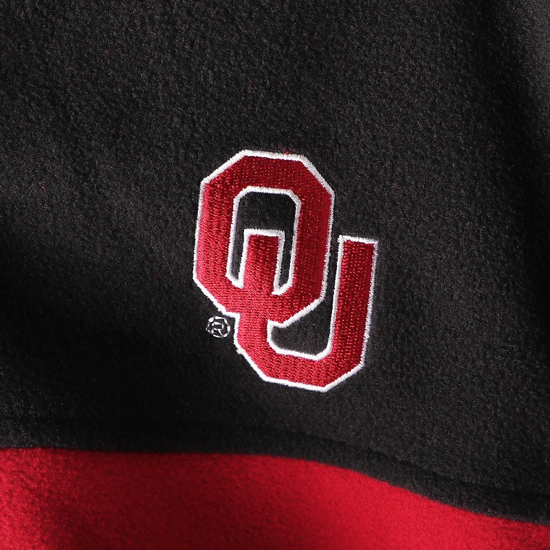 Veste polaire Flanker III entièrement zippée pour homme, couleur noire/cramoisie, des Oklahoma Sooners