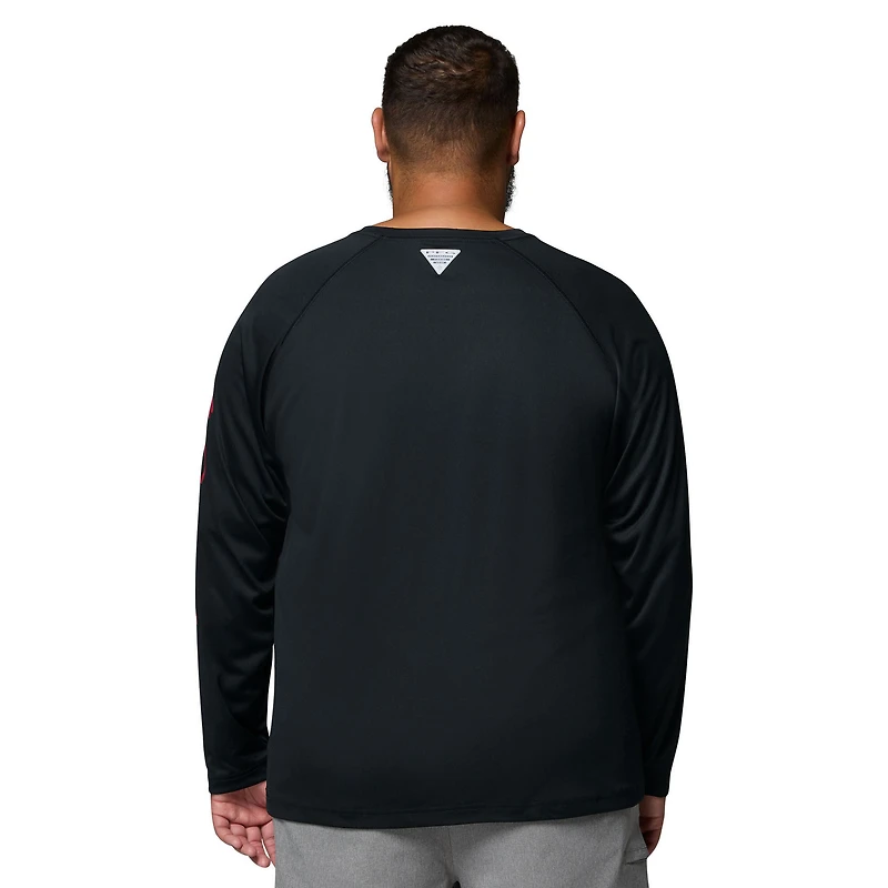 Men's Columbia  Black Oklahoma Sooners Big & Tall Terminal Tackle Long Sleeve Omni-Shade T-Shirt