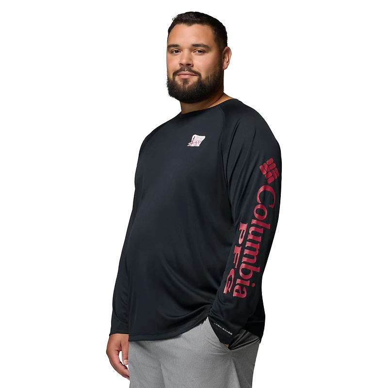 Men's Columbia  Black Oklahoma Sooners Big & Tall Terminal Tackle Long Sleeve Omni-Shade T-Shirt