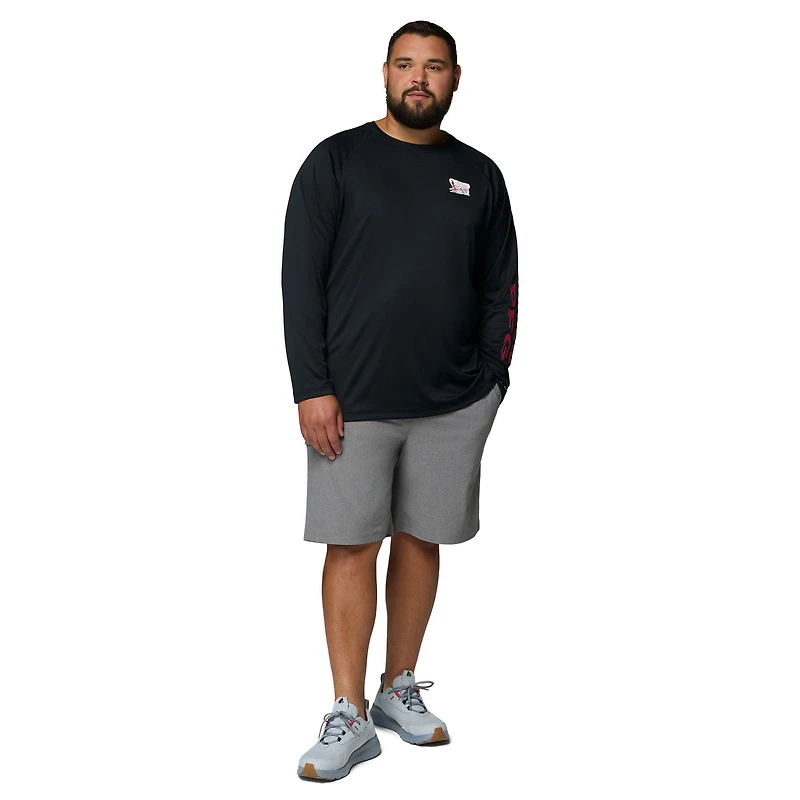 Men's Columbia  Black Oklahoma Sooners Big & Tall Terminal Tackle Long Sleeve Omni-Shade T-Shirt