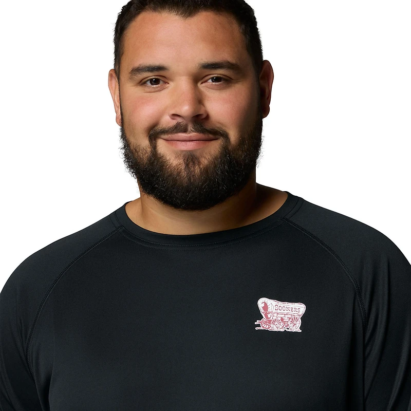 Men's Columbia  Black Oklahoma Sooners Big & Tall Terminal Tackle Long Sleeve Omni-Shade T-Shirt