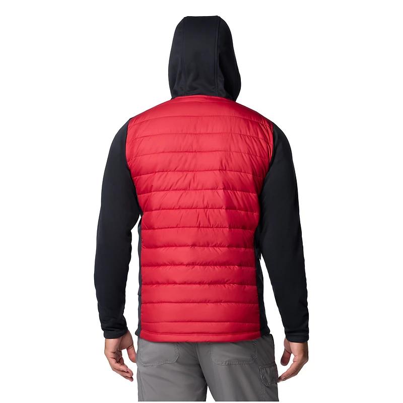 Veste à capuche hybride entièrement zippée Columbia Out-Shield pour homme, couleur cramoisie/noire, Oklahoma Sooners