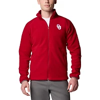 Men's Columbia  Crimson Oklahoma Sooners Big & Tall Flanker™ IV Fleece Raglan Full-Zip Jacket