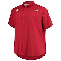 Men's Columbia Crimson Oklahoma Sooners Big & Tall Tamiami Omni-Shade Button-Down Shirt