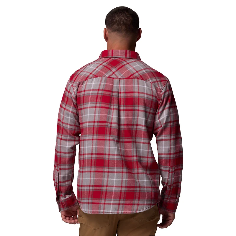 Chemise boutonnée à manches longues en flanelle Omni-Wick pour homme Columbia Crimson Oklahoma Sooners Flare Gun