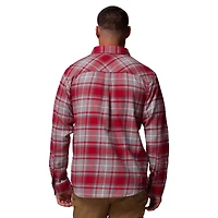 Chemise boutonnée à manches longues en flanelle Omni-Wick pour homme Columbia Crimson Oklahoma Sooners Flare Gun