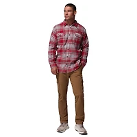 Chemise boutonnée à manches longues en flanelle Omni-Wick pour homme Columbia Crimson Oklahoma Sooners Flare Gun