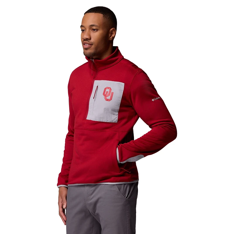 Men's Columbia Crimson Oklahoma Sooners Hike Omni-Wick Half-Zip Pullover