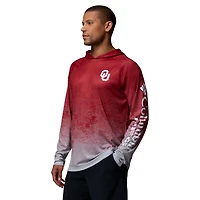 Men's Columbia  Crimson Oklahoma Sooners PFG Gradient Water Super Terminal Tackle Hoodie Omni-Wick T-Shirt