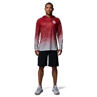 Men's Columbia  Crimson Oklahoma Sooners PFG Gradient Water Super Terminal Tackle Hoodie Omni-Wick T-Shirt