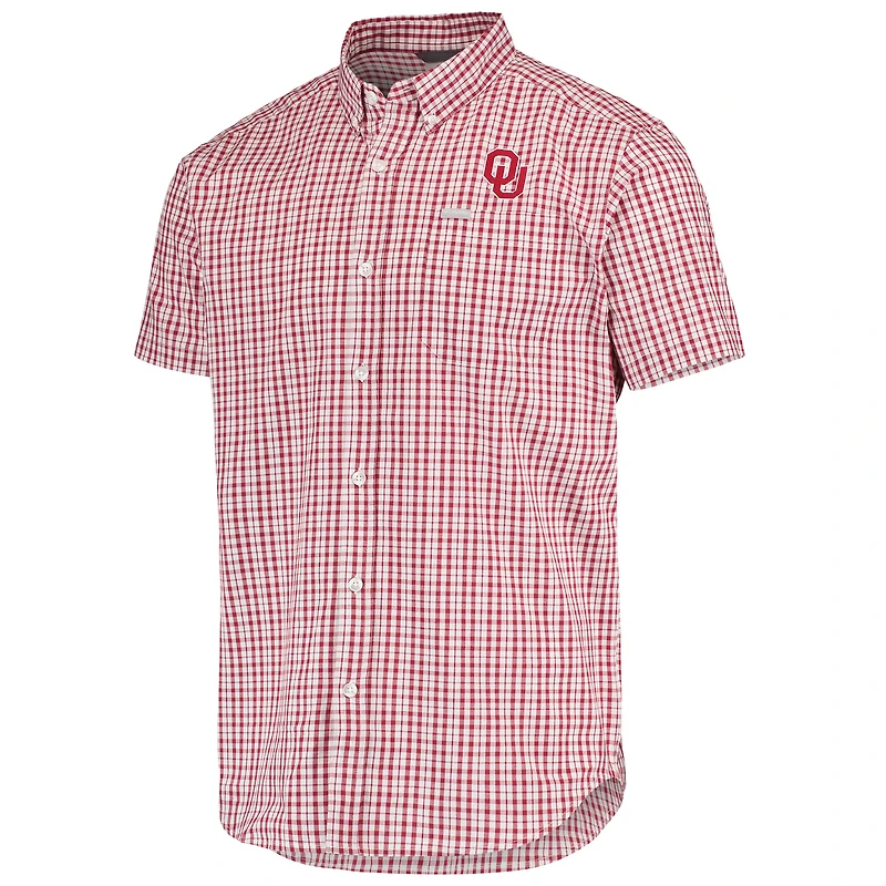 Chemise boutonnée Columbia Crimson Oklahoma Sooners Rapid Rivers pour homme