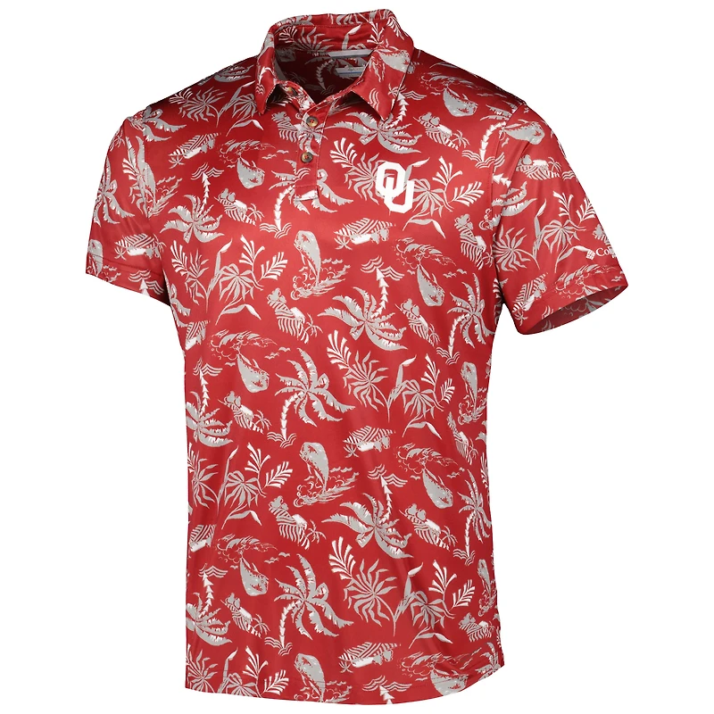 Polo omnicolore Columbia Crimson Oklahoma Sooners Super Terminal Tackle pour homme