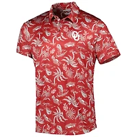 Polo omnicolore Columbia Crimson Oklahoma Sooners Super Terminal Tackle pour homme
