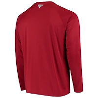T-shirt à manches longues Columbia Crimson Oklahoma Sooners Terminal Tackle Omni-Shade Raglan pour homme