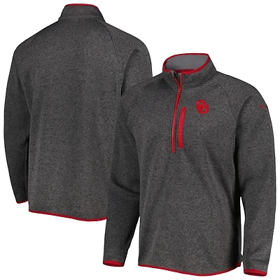 Haut à demi-zip raglan Columbia Oklahoma Sooners Canyon Point gris pour homme
