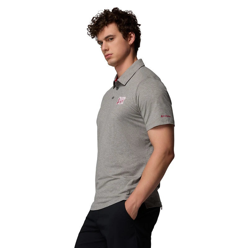 Men's Columbia Gray Oklahoma Sooners Tech Trail Polo